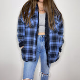 Flannel - XL - Light Blue/Navy Insulated Flannel - 4 DOTS